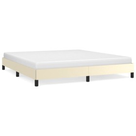 vidaXL Bettgestell Creme 160x200 cm Kunstleder