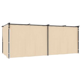 vidaXL Pavillon mit Vorhängen 3 x 6 m Creme Stahl