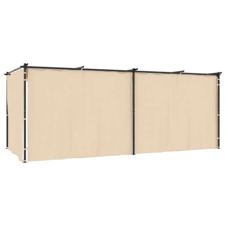 vidaXL Pavillon mit Vorhängen 3 x 6 m Creme Stahl