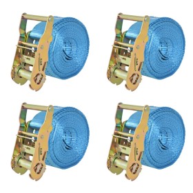 vidaXL Ratschen-Spanngurte 4 Stk. 2 Tonnen 6m×38mm Blau