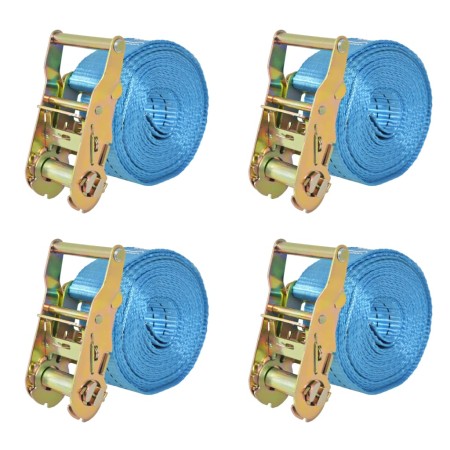 vidaXL Ratschen-Spanngurte 4 Stk. 2 Tonnen 6m×38mm Blau