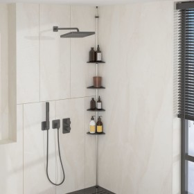 vidaXL Teleskop-Eckregal 4 Etagen Silbern Aluminium 
