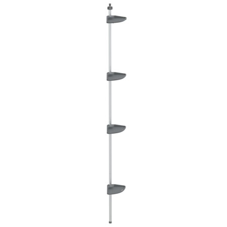 vidaXL Teleskop-Eckregal 4 Etagen Silbern Aluminium 