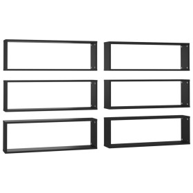 vidaXL Würfelregale 6 Stk. Schwarz 80x15x26,5 cm Holzwerkstoff