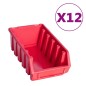 vidaXL 80-tlg. Behälter-Set für Kleinteile mit Wandplatten Rot Schwarz vidaXL 80-tlg. Behälter-Set für Kleinteile mit Wandplatten Rot Schwarz