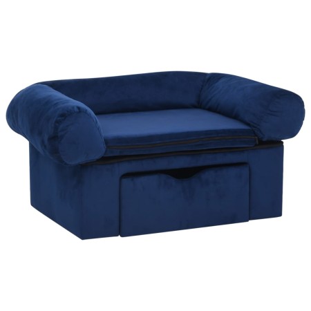 vidaXL Hundesofa mit Schublade Blau 75x50x38 cm Plüsch