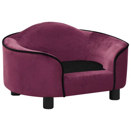 vidaXL Hundesofa Burgunderrot 67x47x36 cm Plüsch
