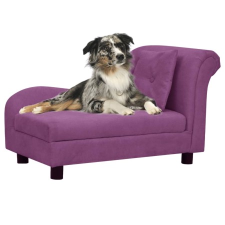 vidaXL Hundesofa mit Kissen Burgunderrot 83x44x44 cm Plüsch  
