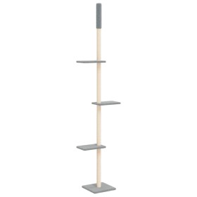 vidaXL Kratzbaum Deckenhoch Hellgrau 267,5-297,5 cm