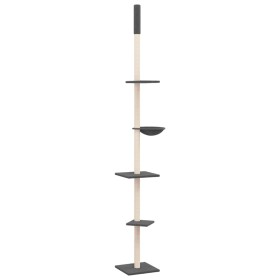 vidaXL Kratzbaum Deckenhoch Dunkelgrau 263,5-289,5 cm