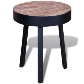 vidaXL Beistelltisch Rund Altholz Teak 