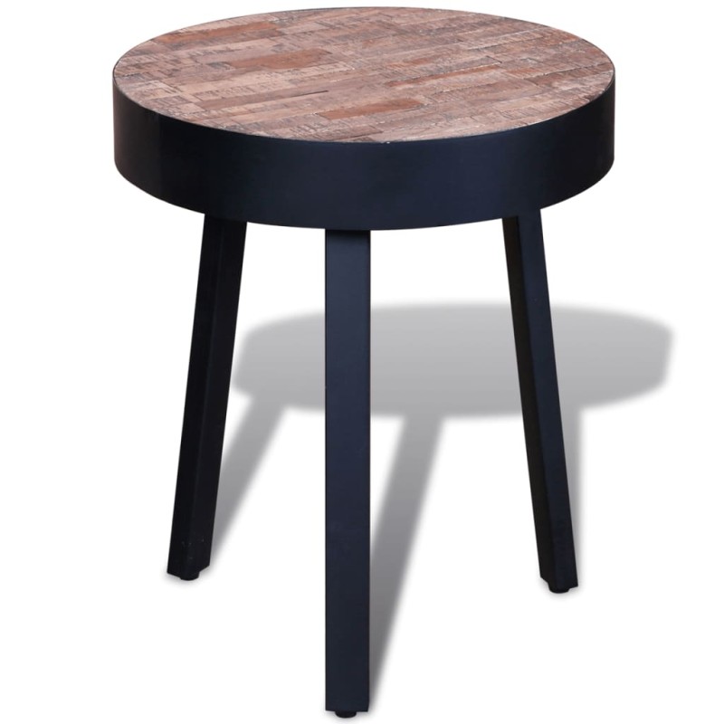 vidaXL Beistelltisch Rund Altholz Teak vidaXL Beistelltisch Rund Altholz Teak