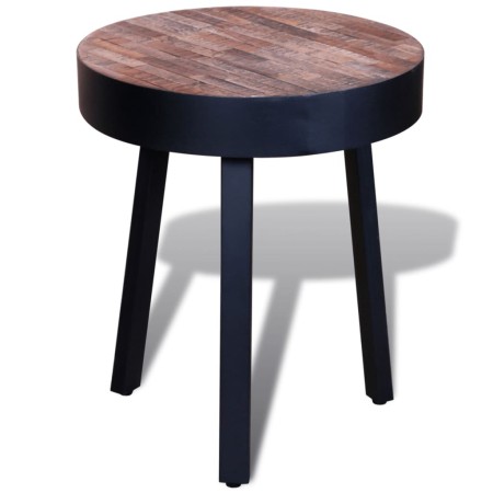 vidaXL Beistelltisch Rund Altholz Teak 