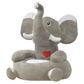 vidaXL Plüsch-Kindersessel Elefant Grau 