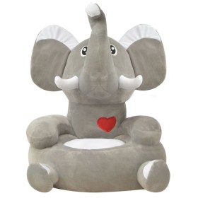 vidaXL Plüsch-Kindersessel Elefant Grau 