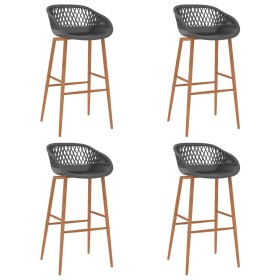 vidaXL Barhocker 4 Stk. Grau 