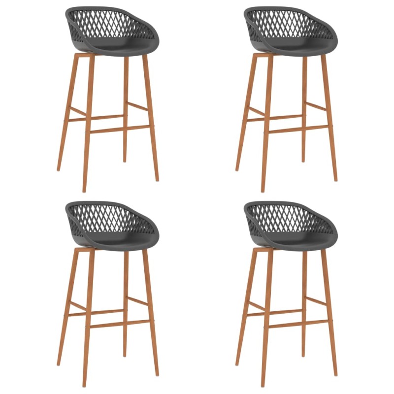 vidaXL Barhocker 4 Stk. Grau vidaXL Barhocker 4 Stk. Grau