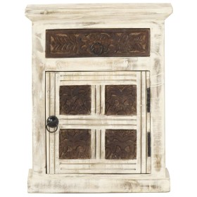 vidaXL Nachttisch Weiß 40×30×50 cm Mango Massivholz