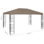 vidaXL Pavillon 4x3 m Taupe vidaXL Pavillon 4x3 m Taupe