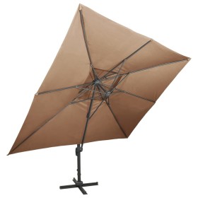 vidaXL Ampelschirm mit Lüftung 400x300 cm Taupe