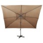 vidaXL Ampelschirm mit Lüftung 400x300 cm Taupe vidaXL Ampelschirm mit Lüftung 400x300 cm Taupe