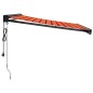 vidaXL Markise Einziehbar Orange und Braun 3,5x2,5 m Stoff & Aluminium