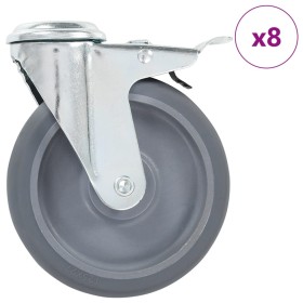 vidaXL 8 Stk. Lenkrollen mit Rückenloch 125 mm 