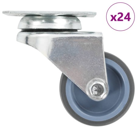 vidaXL 24 Stk. Lenkrollen mit Zwillingsrad 50 mm