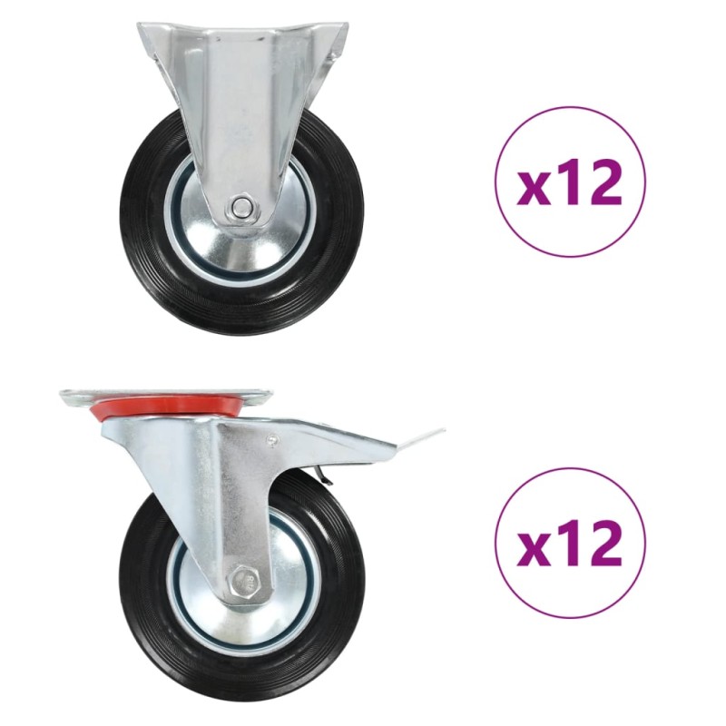 vidaXL 24 Stk. Rollen 160 mm vidaXL 24 Stk. Rollen 160 mm