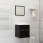 vidaXL Badmöbel-Set Schwarz Holzwerkstoff vidaXL Badmöbel-Set Schwarz Holzwerkstoff