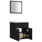 vidaXL Badmöbel-Set Schwarz Holzwerkstoff vidaXL Badmöbel-Set Schwarz Holzwerkstoff