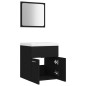 vidaXL Badmöbel-Set Schwarz Holzwerkstoff vidaXL Badmöbel-Set Schwarz Holzwerkstoff