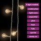 vidaXL Lichterkette Kugeln 20 m 200 LED Warmweiß 8 Funktionen vidaXL Lichterkette Kugeln 20 m 200 LED Warmweiß 8 Funktionen
