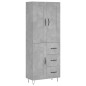 Highboard Betongrau 69,5x34x180 cm Holzwerkstoff Highboard Betongrau 69,5x34x180 cm Holzwerkstoff