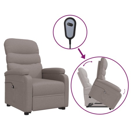 vidaXL Aufstehsessel Taupe Stoff