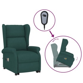 vidaXL Massagesessel mit Aufstehhilfe Dunkelgrün Stoff
