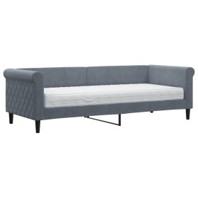 vidaXL Tagesbett mit Matratze Dunkelgrau 80x200 cm Samt