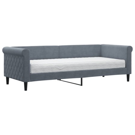 vidaXL Tagesbett mit Matratze Dunkelgrau 80x200 cm Samt