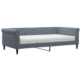 vidaXL Tagesbett mit Matratze Dunkelgrau 100x200 cm Samt