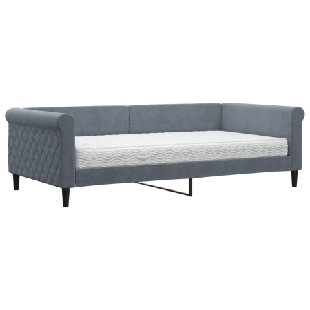 vidaXL Tagesbett mit Matratze Dunkelgrau 100x200 cm Samt