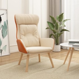 vidaXL Relaxsessel Creme Stoff und PVC