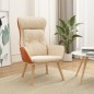 vidaXL Relaxsessel Creme Stoff und PVC vidaXL Relaxsessel Creme Stoff und PVC