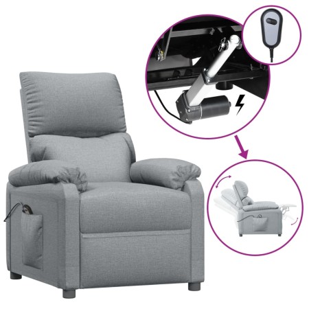 vidaXL Relaxsessel Elektrisch Hellgrau Stoff
