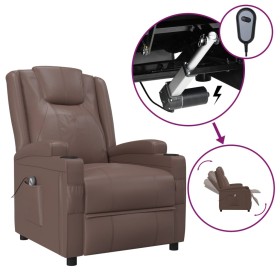 vidaXL Elektrischer Relaxsessel Braun Kunstleder