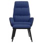 vidaXL Relaxsessel mit Hocker Blau Stoff und Kunstleder vidaXL Relaxsessel mit Hocker Blau Stoff und Kunstleder