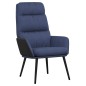 vidaXL Relaxsessel mit Hocker Blau Stoff und Kunstleder vidaXL Relaxsessel mit Hocker Blau Stoff und Kunstleder