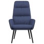 vidaXL Relaxsessel mit Hocker Blau Stoff und Kunstleder vidaXL Relaxsessel mit Hocker Blau Stoff und Kunstleder