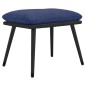 vidaXL Relaxsessel mit Hocker Blau Stoff und Kunstleder vidaXL Relaxsessel mit Hocker Blau Stoff und Kunstleder