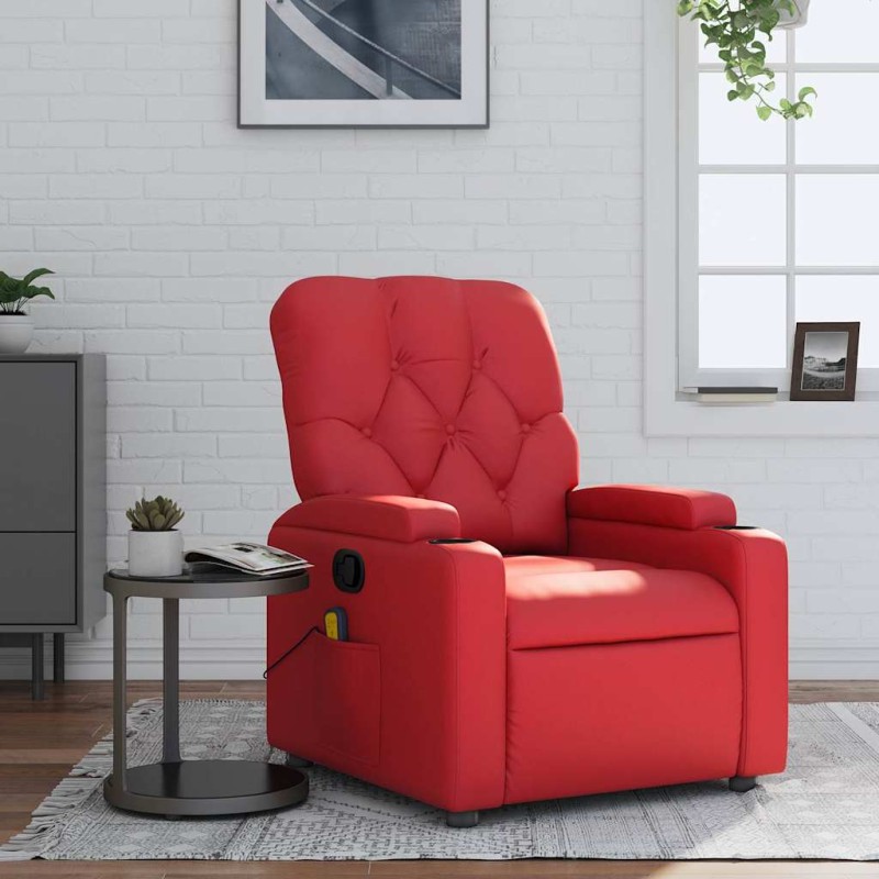 vidaXL Massagesessel Rot Kunstleder vidaXL Massagesessel Rot Kunstleder