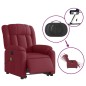 vidaXL Elektrischer Massagesessel mit Aufstehhilfe Weinrot Stoff vidaXL Elektrischer Massagesessel mit Aufstehhilfe Weinrot Stoff